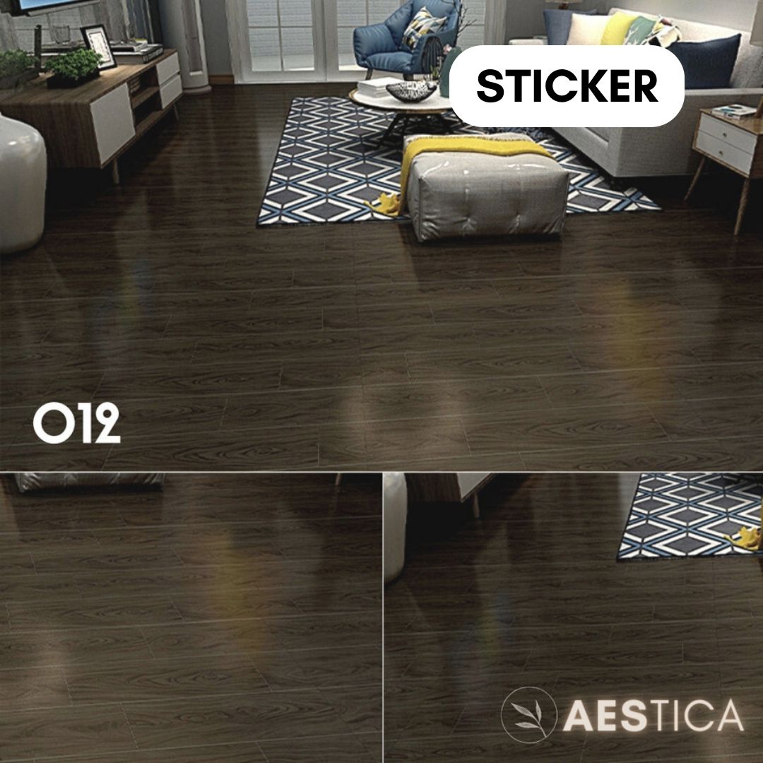 Lantai Vinyl Flooring Kayu Plank dan Sticker Per PCS Dekor Lantai | AESTICA