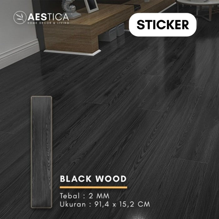 Lantai Vinyl Flooring Kayu 2MM Plank dan Sticker PER BOX 24PCS | AESTICA