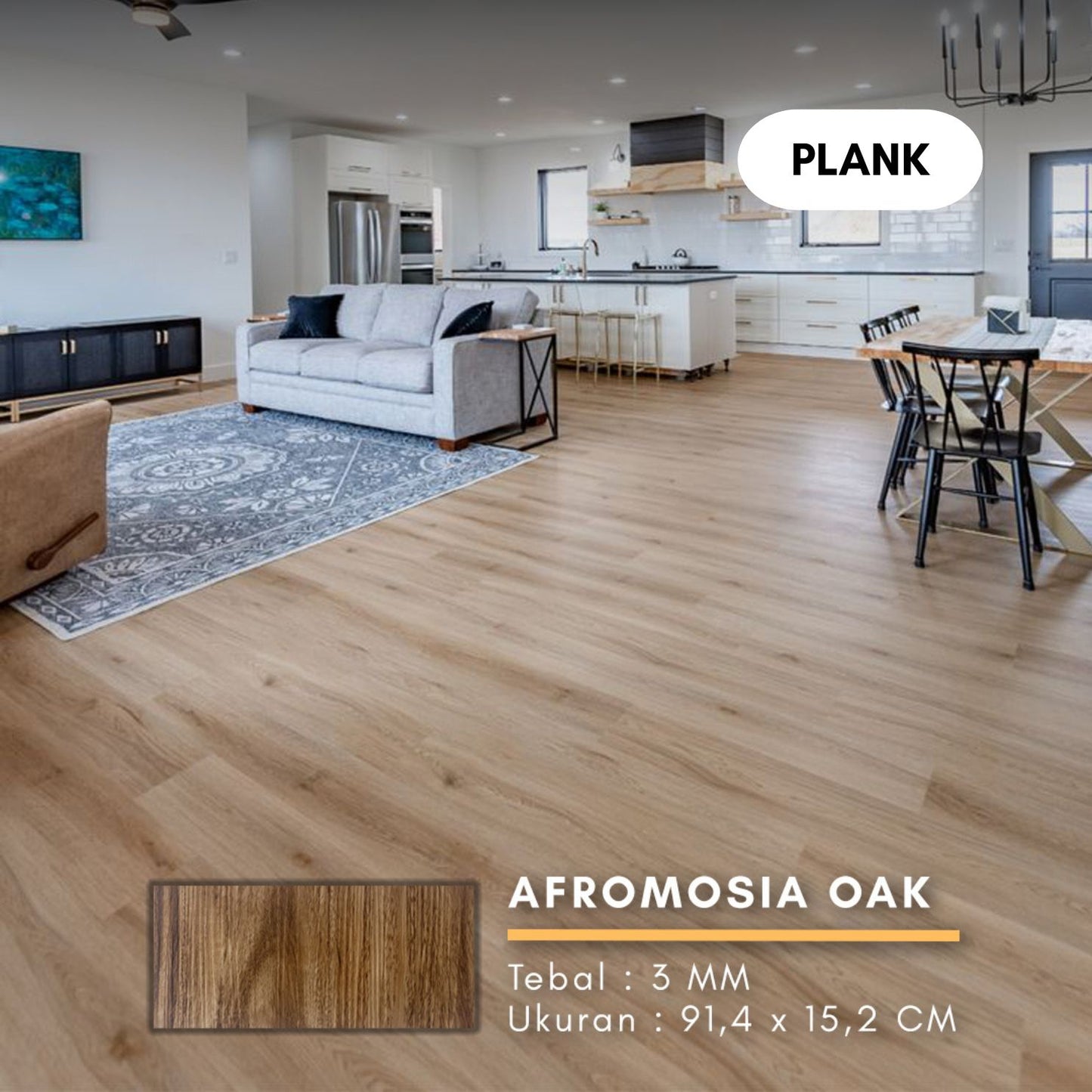 Lantai Vinyl Flooring Kayu 3MM Plank Per BOX 24PCS | AESTICA