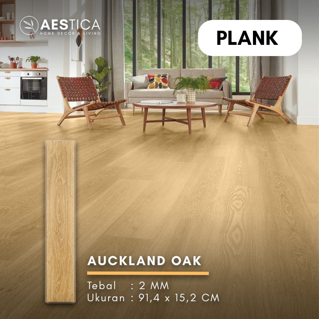 Lantai Vinyl Flooring Kayu 2MM Plank dan Sticker PER BOX 24PCS | AESTICA