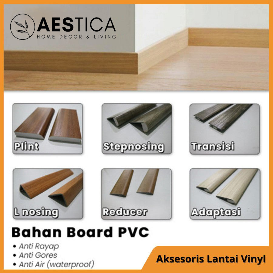 Aksesoris WPC Wall Panel & Lantai Lis Plin Adaptasi Transisi Vinyl