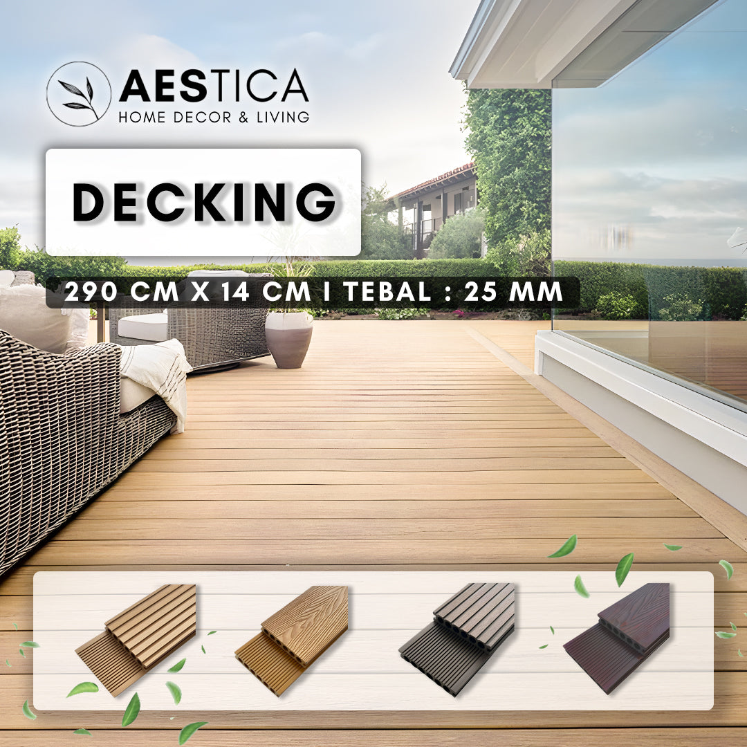 Decking WPC Outdoor Flooring Lantai Kayu Papan Kolam Taman | AESTICA