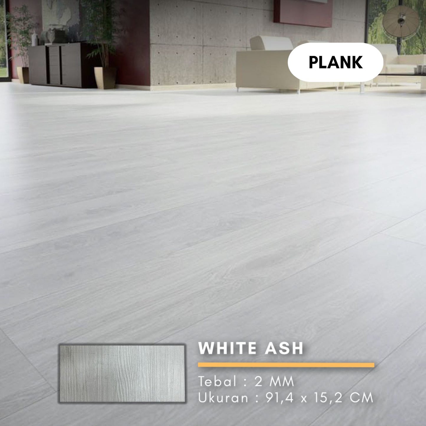 Lantai Vinyl Flooring Kayu 2MM Plank dan Sticker PER BOX 24PCS | AESTICA