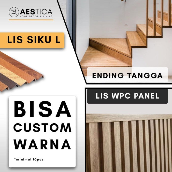 Aksesoris WPC Wall Panel & Lantai Lis Plin Adaptasi Transisi Vinyl