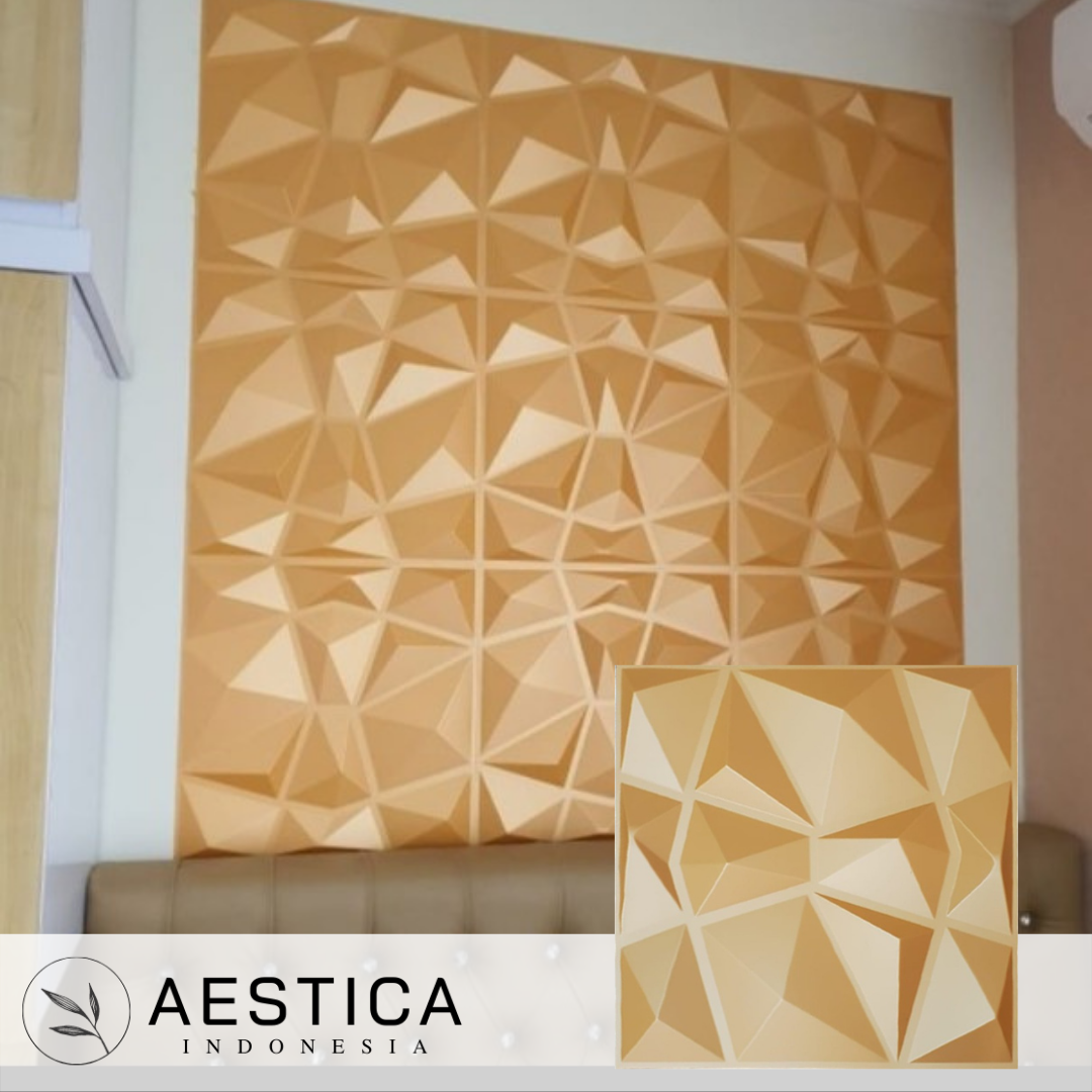 3D PVC Wall Panel Hitam/Black Dinding 50x50CM Dekor Rumah | AESTICA