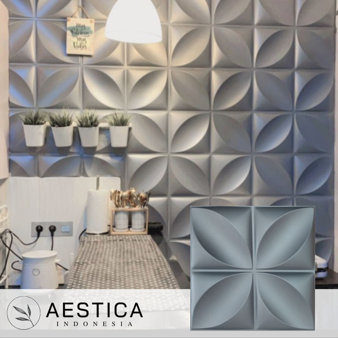 3D PVC Wall Panel Hitam/Black Dinding 50x50CM Dekor Rumah | AESTICA