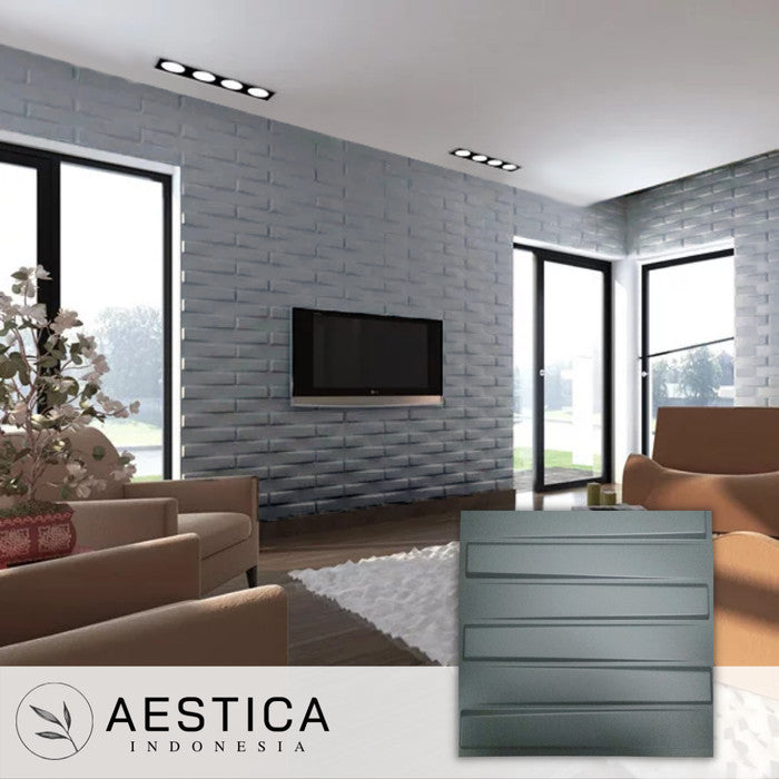 3D PVC Wall Panel Hitam/Black Dinding 50x50CM Dekor Rumah | AESTICA